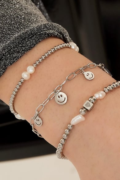 Bracelet beads with pearls Gold Color Stainless Steel h5 Picture2